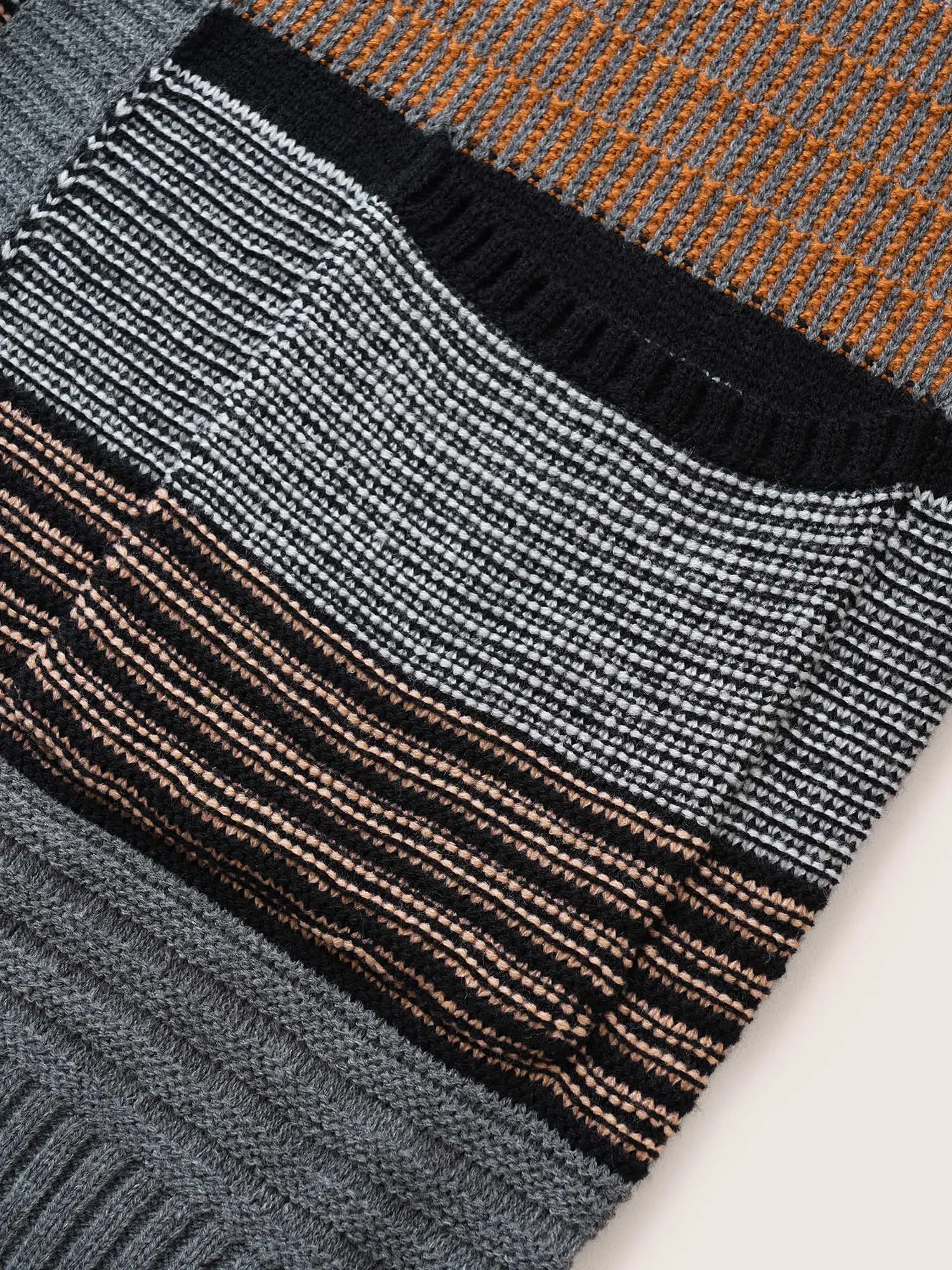 Textured Patchwork Contrast Pocket Open Front Cardigan sold by Bloomchic product image thumbnail 5