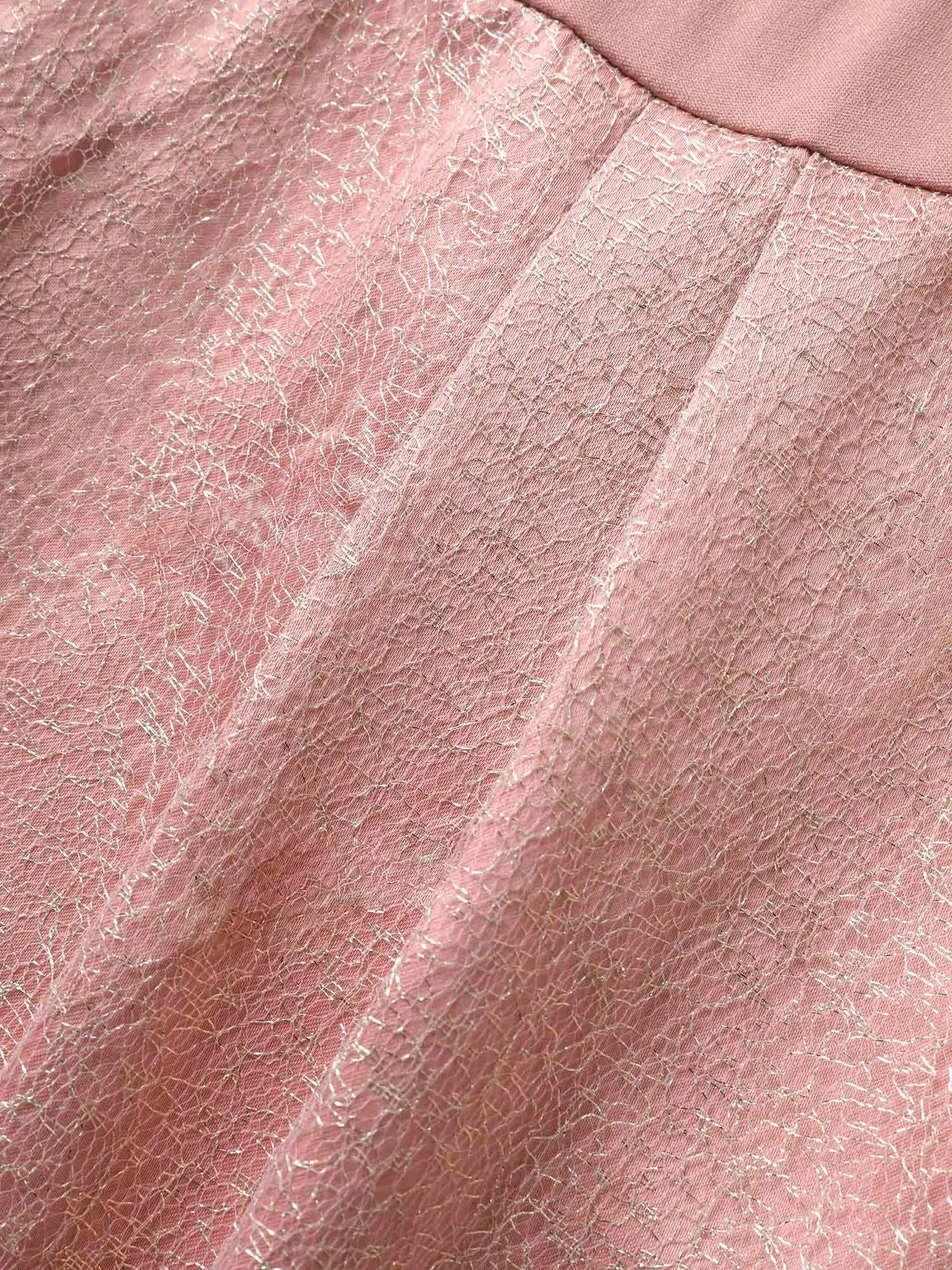 Textured Mesh Patchwork Belted Boat Neck Dress sold by Bloomchic product image thumbnail 5