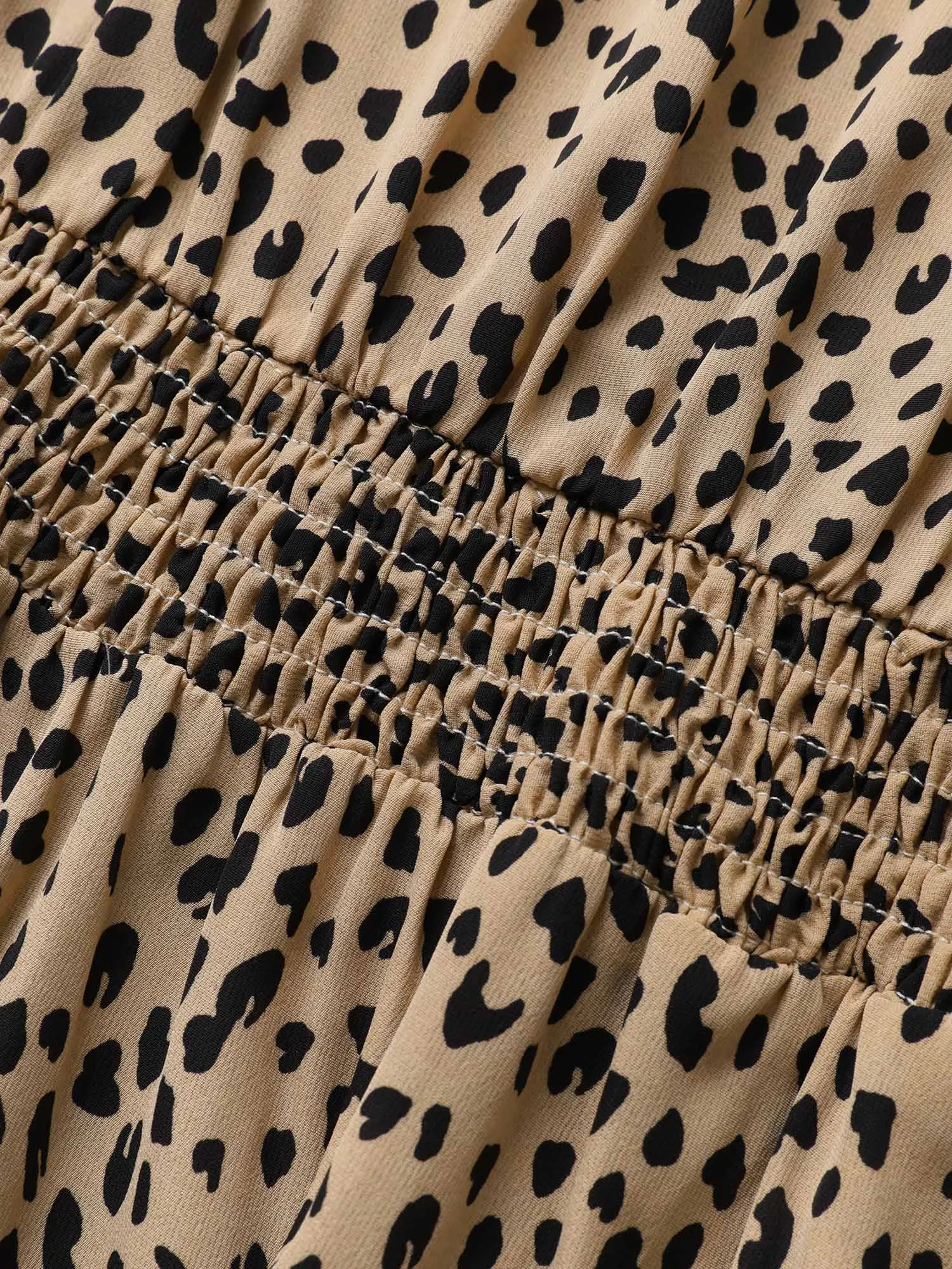 Leopard Print Frill Trim Cap Sleeve Dress sold by Bloomchic product image thumbnail 5