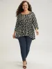 Ditsy Floral Crew Neck High Low Hem T-shirt sold by Bloomchic