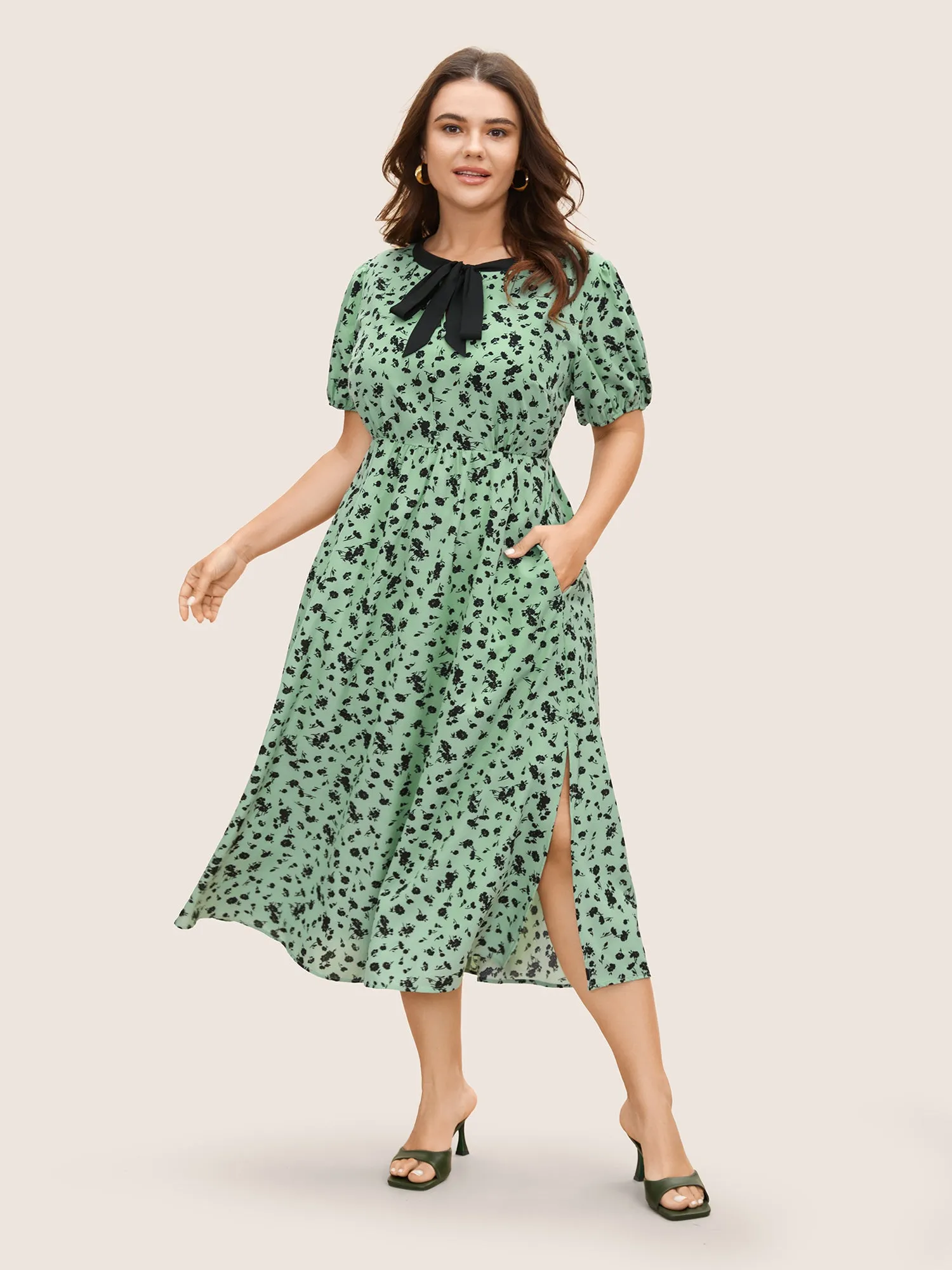 Floral A-line Midi Dress sold by Bloomchic product image thumbnail 2