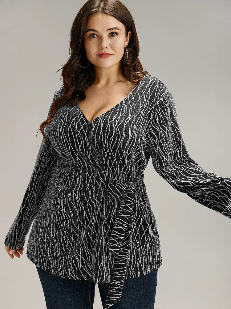 Lurex Geo Bowknot Front T-shirt sold by Bloomchic