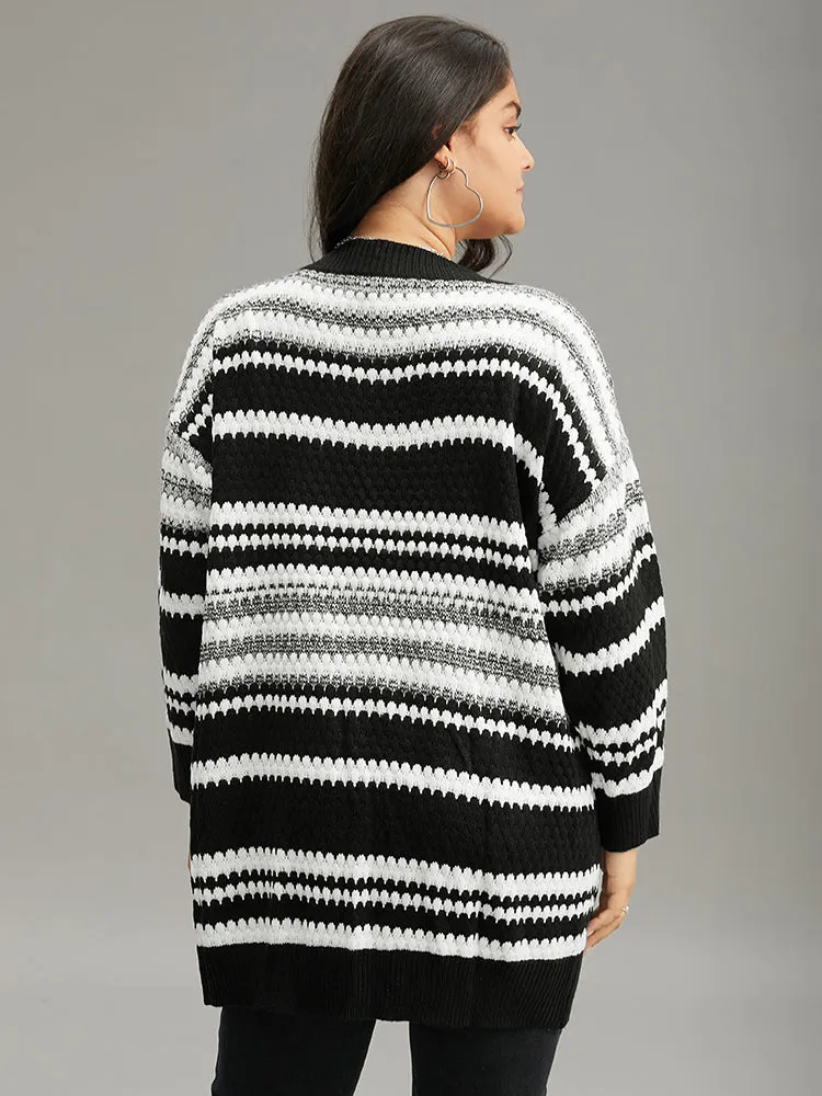 Striped Patched Pocket Button Up Cardigan sold by Bloomchic product image thumbnail 2