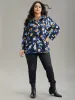 Boho Print Drawstring Hooded Zipper Jacket sold by Bloomchic