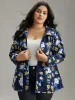 Boho Print Drawstring Hooded Zipper Jacket sold by Bloomchic
