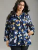 Boho Print Drawstring Hooded Zipper Jacket sold by Bloomchic