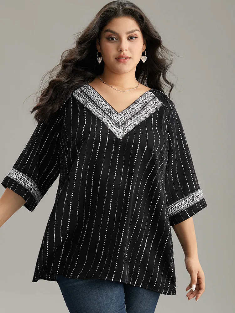 Bandana Contrast Webbing Raglan Sleeve Blouse sold by Bloomchic product image thumbnail 5