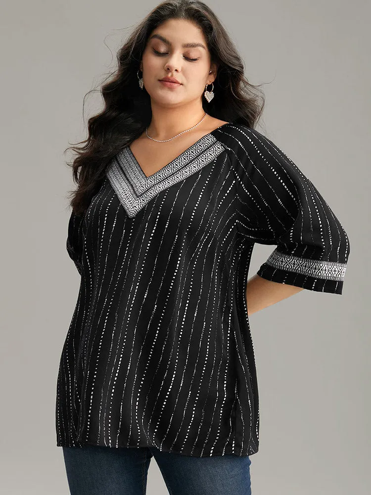 Bandana Contrast Webbing Raglan Sleeve Blouse sold by Bloomchic product image thumbnail 3