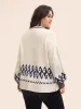 Fair Isle Balloon Sleeve Crew Neck Cardigan sold by Bloomchic