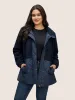 Fluffy Patchwork Quilted Button Through Coat sold by Bloomchic