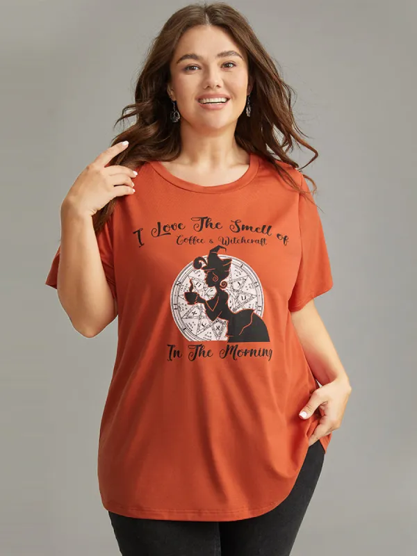 Halloween Horoscope Print Crew Neck T-shirt sold by Bloomchic