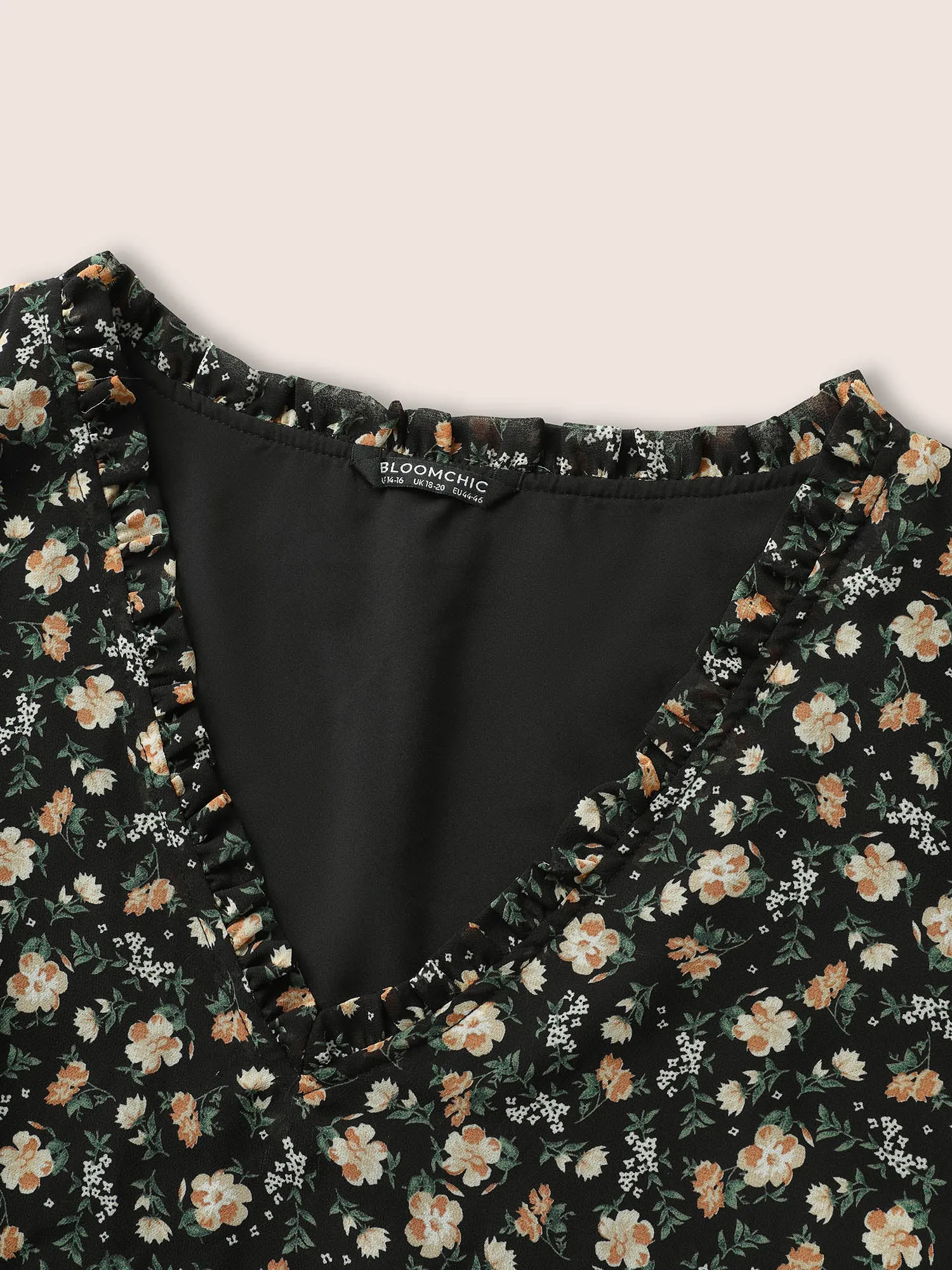 Ditsy Floral Flutter Sleeve See Through Blouse sold by Bloomchic product image thumbnail 5