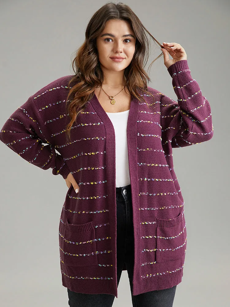 Heather Rainbow Striped Open Front Cardigan sold by Bloomchic product image thumbnail 3