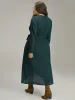 Rib Knit Button Detail Belted Wrap Hem Dress sold by Bloomchic