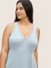 Texture V Neck Lace Panel Sleep Dress sold by Bloomchic