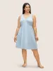 Texture V Neck Lace Panel Sleep Dress sold by Bloomchic