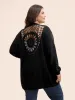 Texture Back Crochet Drawstring Cardigan sold by Bloomchic