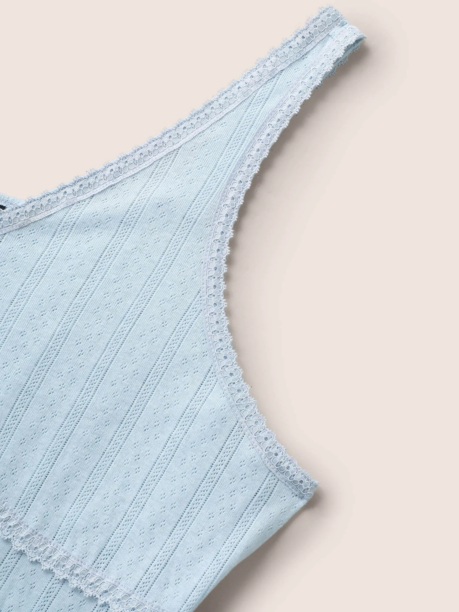 Texture V Neck Lace Panel Sleep Dress sold by Bloomchic product image thumbnail 5