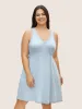 Texture V Neck Lace Panel Sleep Dress sold by Bloomchic