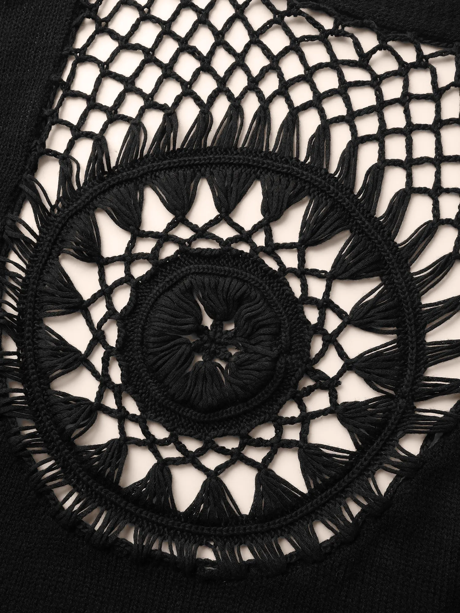 Texture Back Crochet Drawstring Cardigan sold by Bloomchic product image thumbnail 5