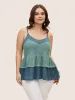 Patchwork Contrast Waffle Knit Cami Top sold by Bloomchic
