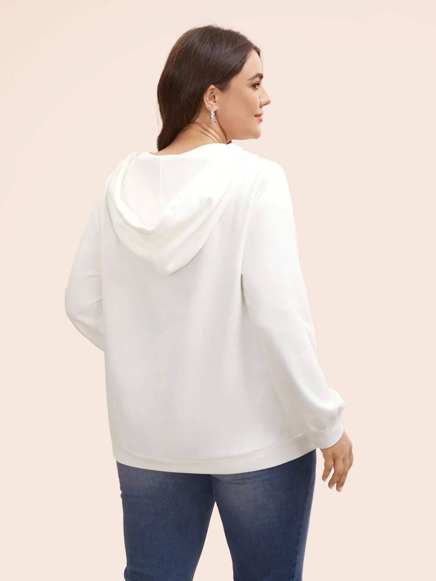 Cross Straps Kangaroo Pocket Hooded Sweatshirt sold by Bloomchic product image thumbnail 2