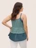 Patchwork Contrast Waffle Knit Cami Top sold by Bloomchic