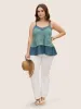 Patchwork Contrast Waffle Knit Cami Top sold by Bloomchic