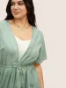Plain Broderie Anglaise Drawstring Kimono sold by Bloomchic