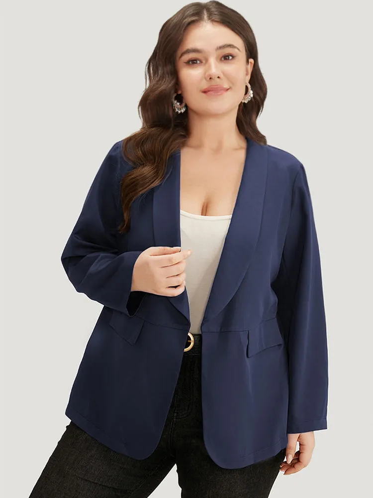 Solid Pocket Suit Collar Blazer sold by Bloomchic