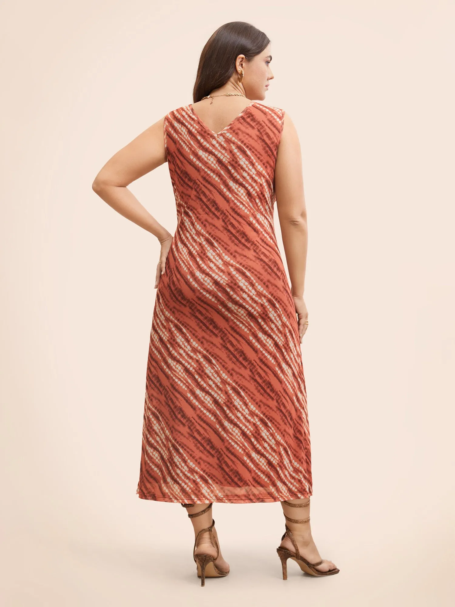 V Neck Striped Contrast Tank Dress sold by Bloomchic product image thumbnail 4
