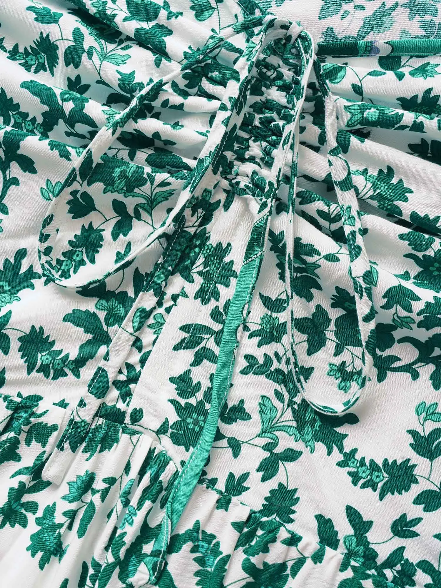 Boho Print Drawstring Cap Sleeve Dress sold by Bloomchic product image thumbnail 5