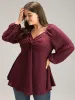 Solid Glitter Twist Front Gathered Blouse sold by Bloomchic