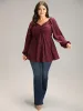 Solid Glitter Twist Front Gathered Blouse sold by Bloomchic