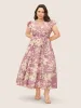 Silhouette Floral Print Wrap Ruffle Cap Sleeve Dress sold by Bloomchic