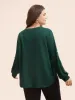 Crew Neck Patchwork Button Detail Sweatshirt sold by Bloomchic