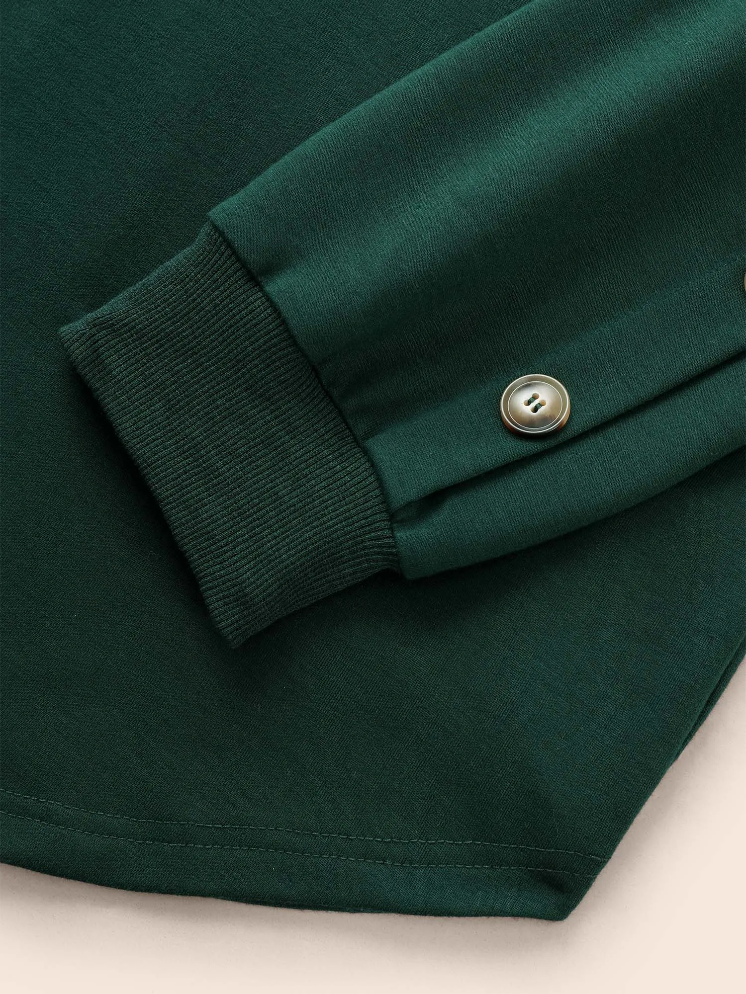 Crew Neck Patchwork Button Detail Sweatshirt sold by Bloomchic product image thumbnail 5