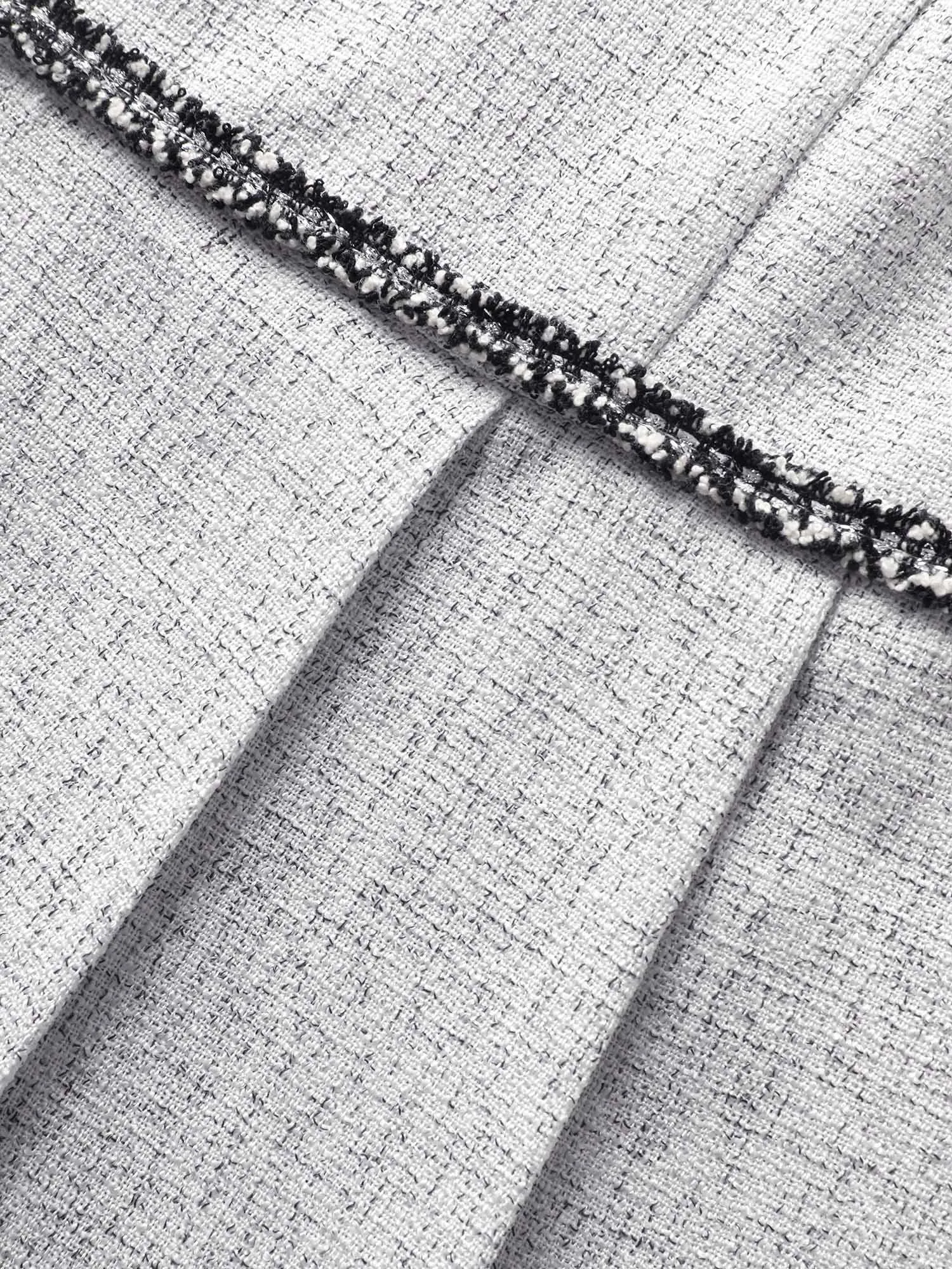 Square Neck Contrast Webbing Pleated Dress sold by Bloomchic product image thumbnail 5