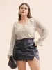 Chiffon Leopard Print Ruffle Trim Blouse sold by Bloomchic