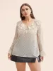 Chiffon Leopard Print Ruffle Trim Blouse sold by Bloomchic