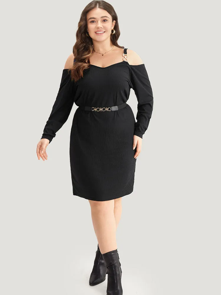 Plain Rib Knit Metal Detail Cami Dress sold by Bloomchic product image thumbnail 5