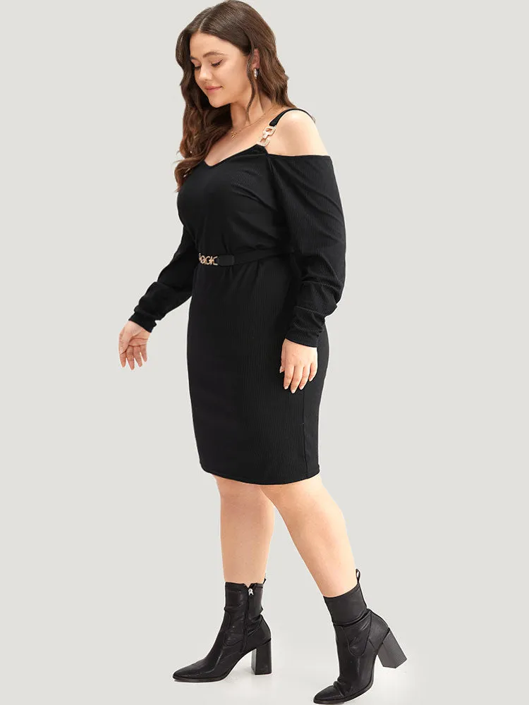 Plain Rib Knit Metal Detail Cami Dress sold by Bloomchic product image thumbnail 4