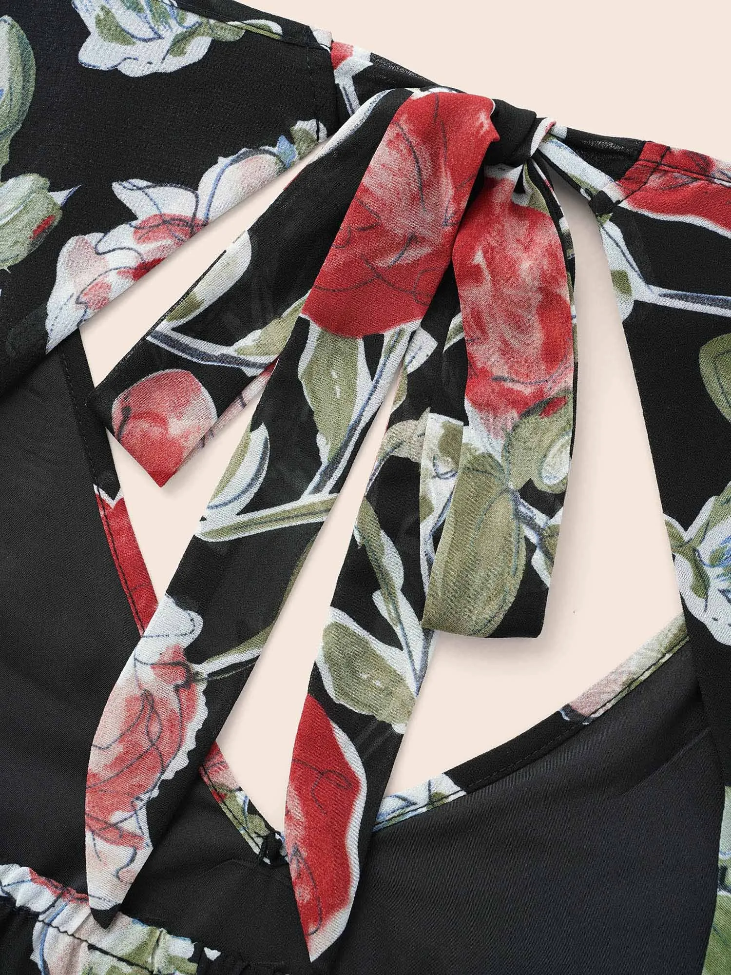 Floral Tie Knot Slit Hem Maxi Dress sold by Bloomchic product image thumbnail 5