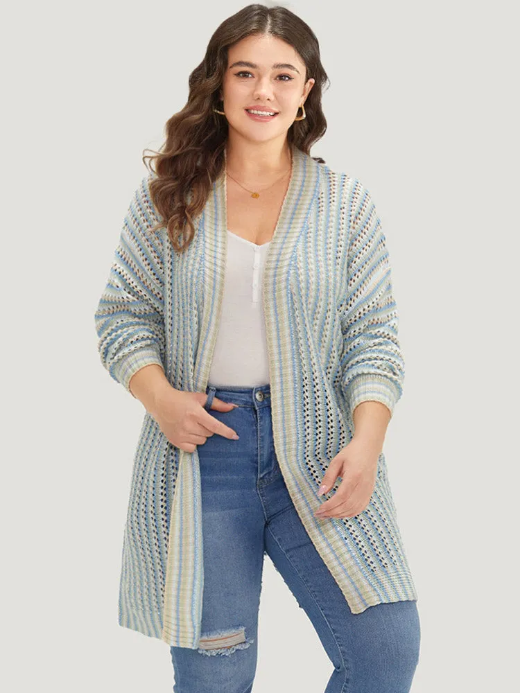 Contrast Geo Eyelet Drop Shoulder Cardigan sold by Bloomchic product image thumbnail 4