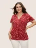 Ditsy Floral Pleated Button Detail Tiered Ruffles Blouse sold by Bloomchic