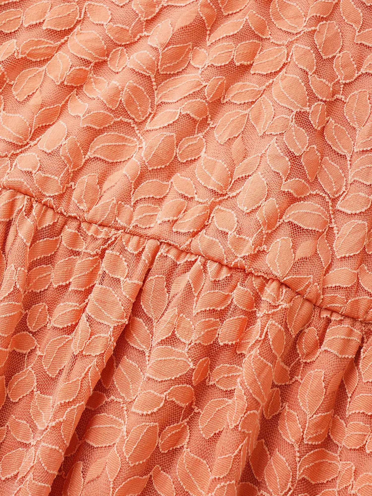 Plain Leaf Lace Panel Mesh Texture Dress sold by Bloomchic product image thumbnail 5