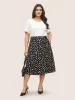Allover Print Belted Pocket Skirt sold by Bloomchic