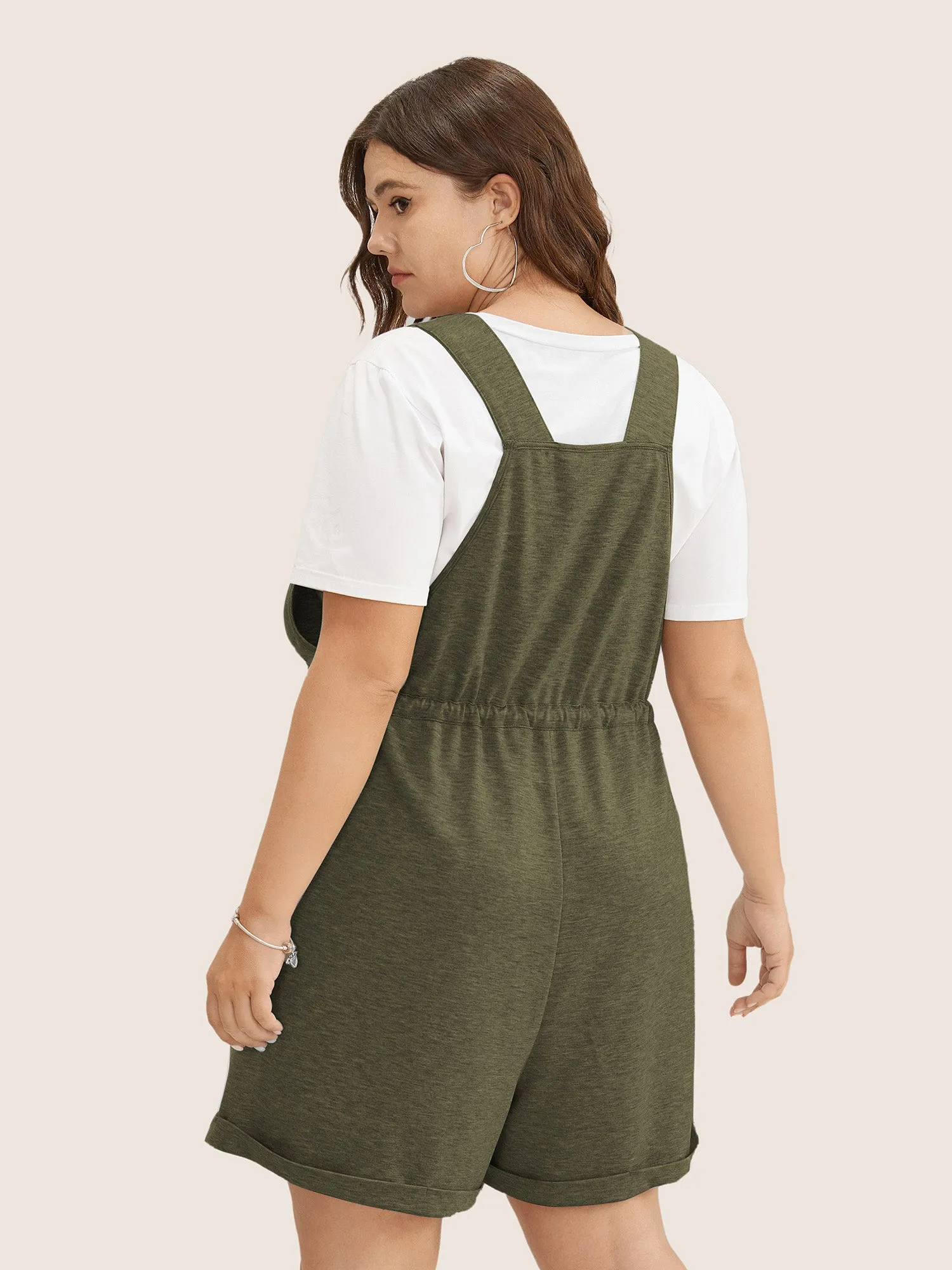 Solid Pocket Drawstring Overall Romper sold by Bloomchic product image thumbnail 5