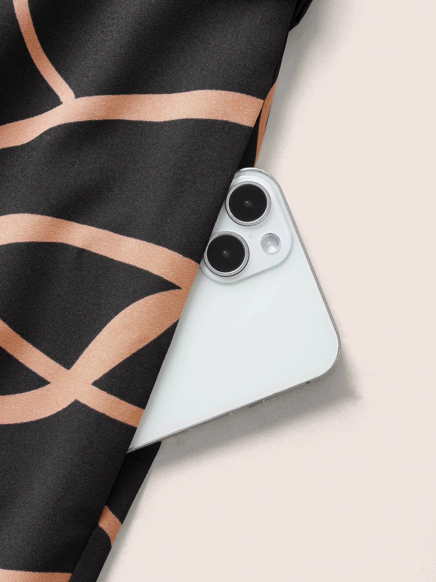 Abstract Print Suit Collar Belted Jumpsuit sold by Bloomchic product image thumbnail 5