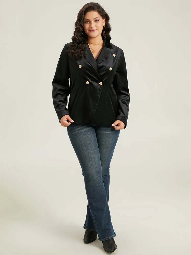 Velvet Lapel Collar Metai Detail Blazer sold by Bloomchic product image thumbnail 5